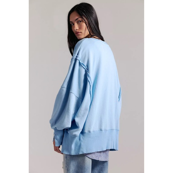 NWOT Free People We The Free Camden Sweatshirt in Dream Blue | SOLD OUT SIZE - Picture 2 of 7